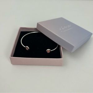 In Box Unbranded silver color bracelet bangle pink rhinestone